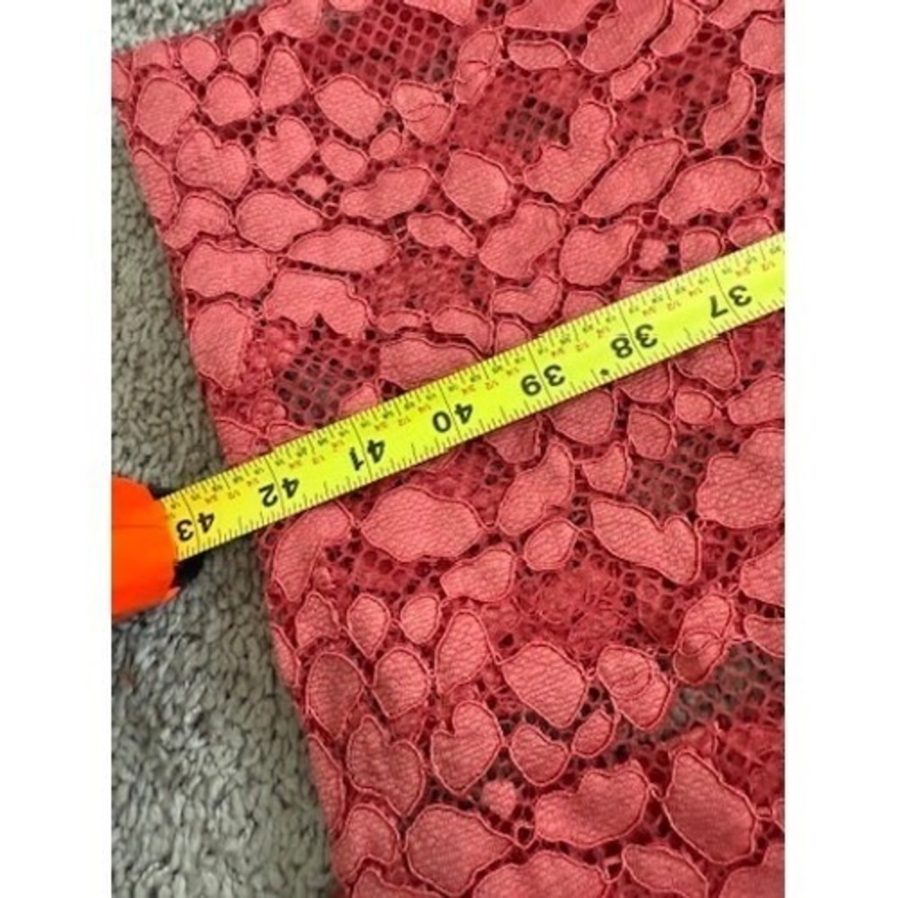 Alexis Lace Dress Open Back Short Sleeve Pink XS Coral Cocktail Wedding $450 - Picture 8 of 10
